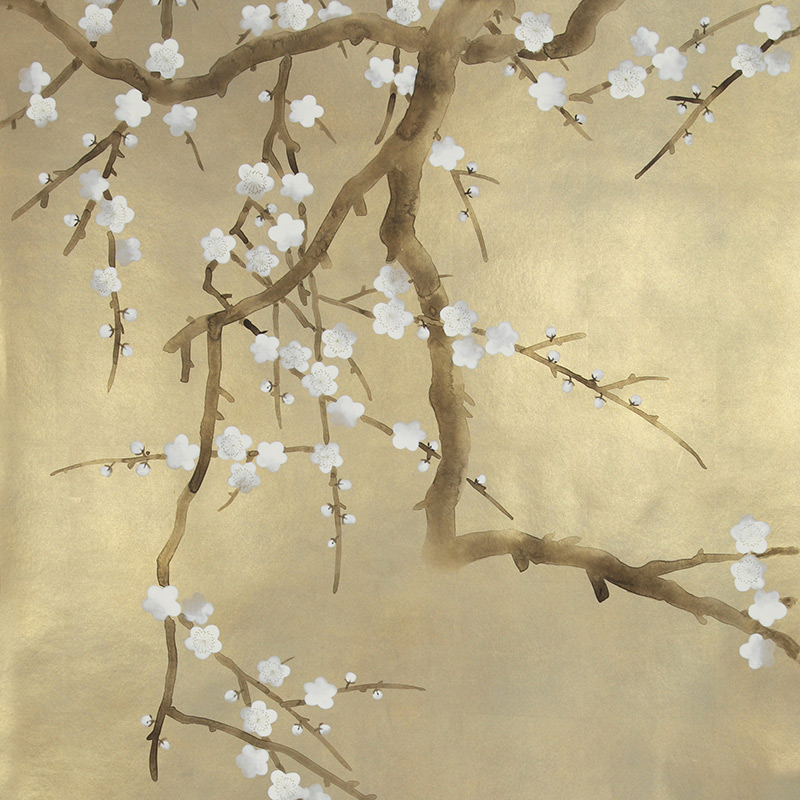 Обои ручная роспись Plum Blossom Colourway SC-231 on Krugerrand gilded paper Обои ручная роспись Plum Blossom Colourway SC-231 on Krugerrand gilded paper в Челябинске | Loft Concept
