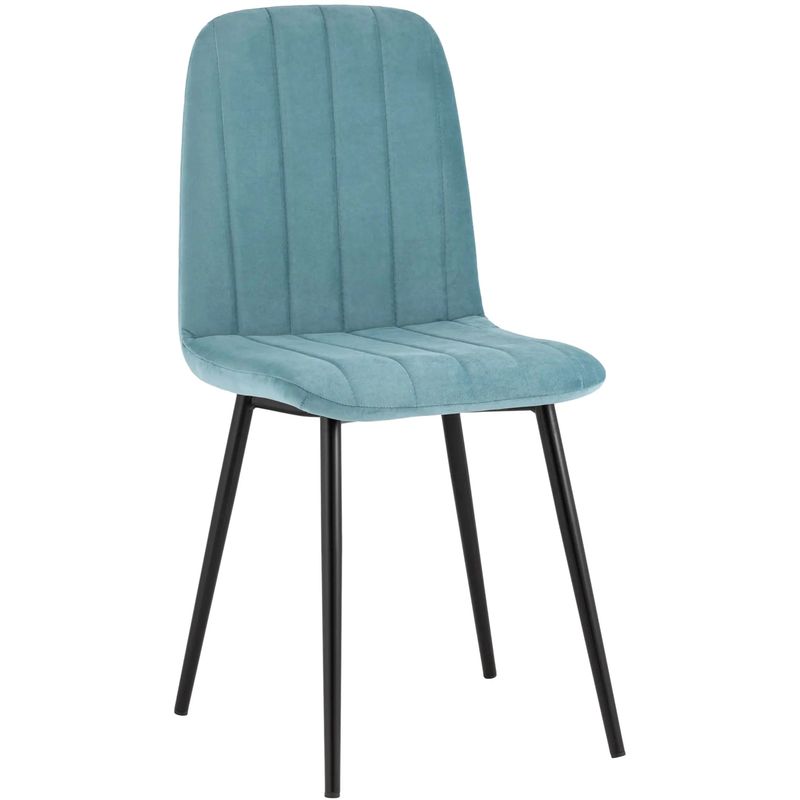 Стул Easy Chair Велюр Голубой цвет Голубой пастельный Черный Стул Easy Chair Велюр Голубой цвет Голубой пастельный Черный в Челябинске | Loft Concept