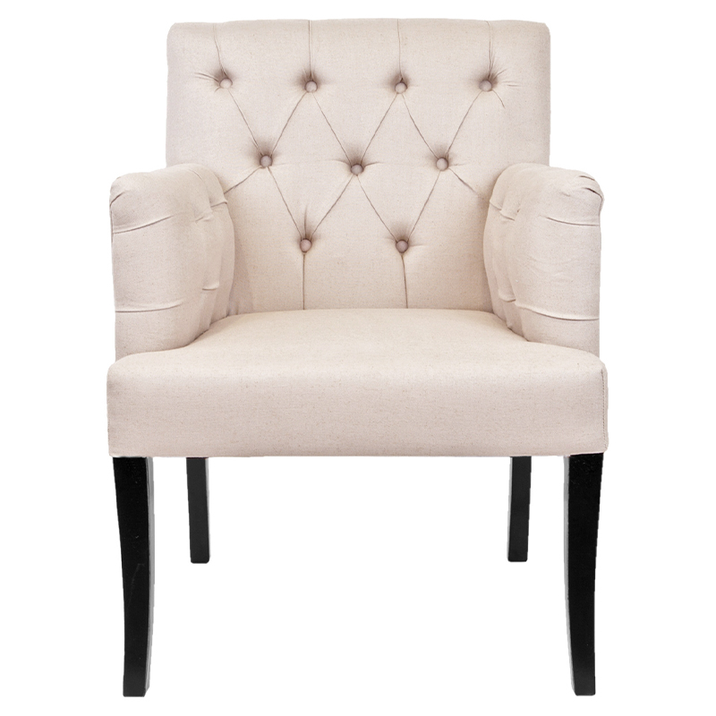 Кресло Addison Chic Armchair beige flax Бежевый Черный в Челябинске | Loft Concept 