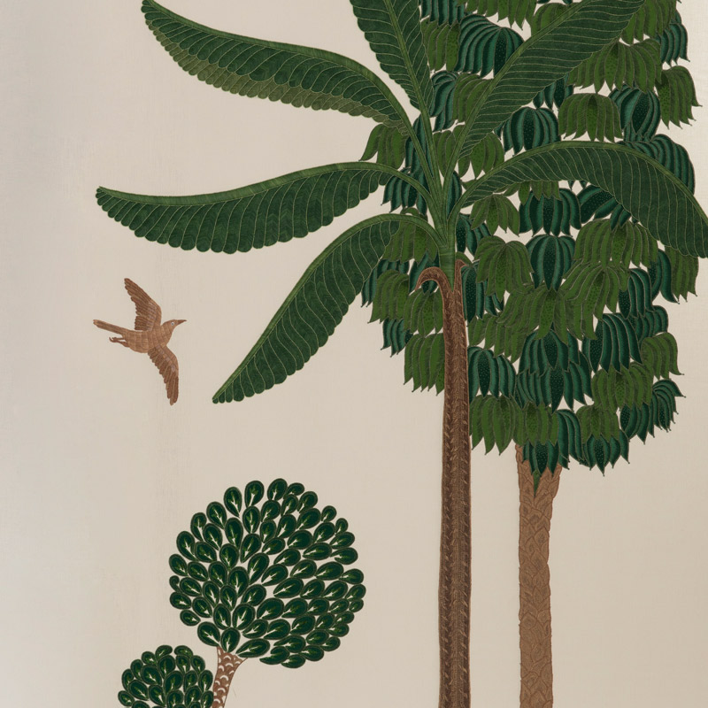 Обои ручная роспись Mughal Trees Original colourway on linen  в Челябинске | Loft Concept 