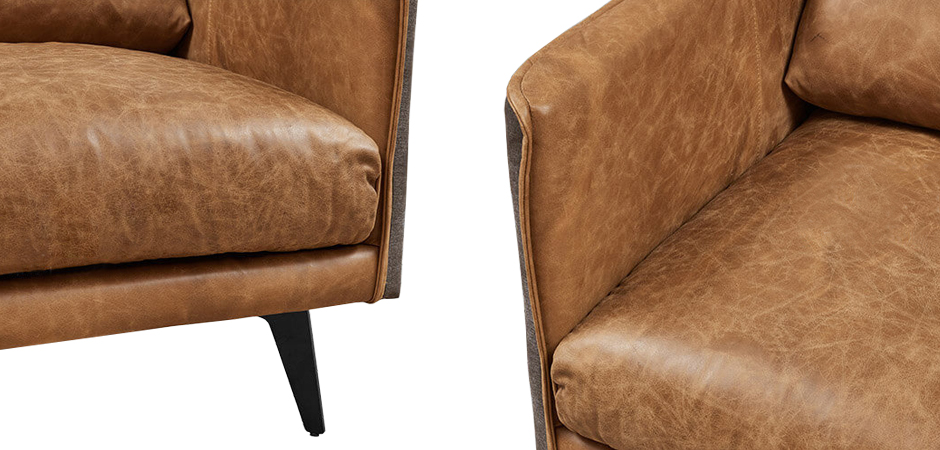 Кресло Caramel Leather & Textiles Armchair Кресло Caramel Leather & Textiles Armchair - Loft-Concept в Челябинске