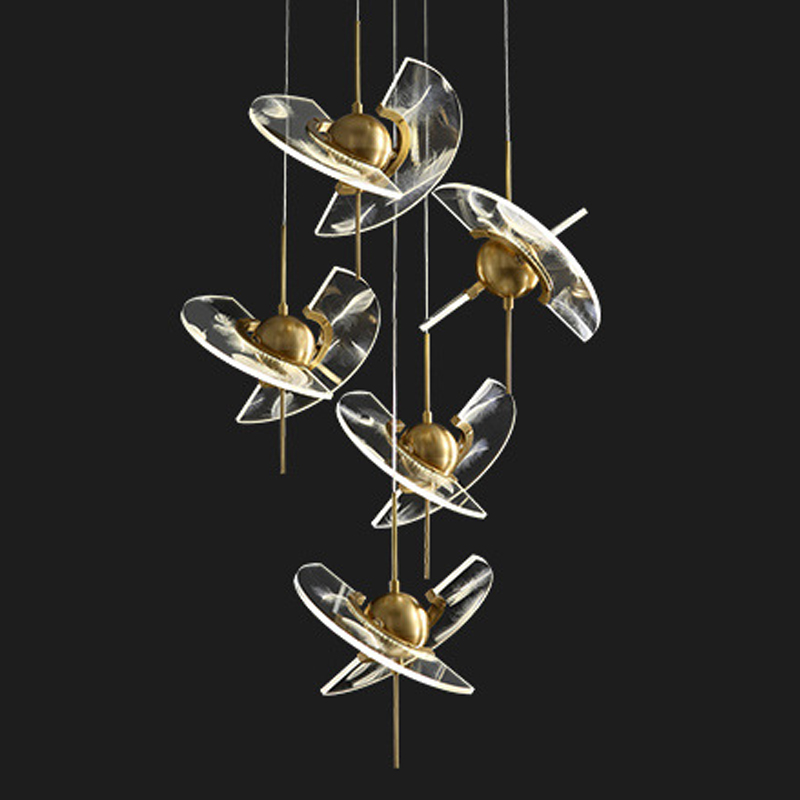 Люстра FLY Chandelier circle Латунь Прозрачный Люстра FLY Chandelier circle Латунь Прозрачный в Челябинске | Loft Concept