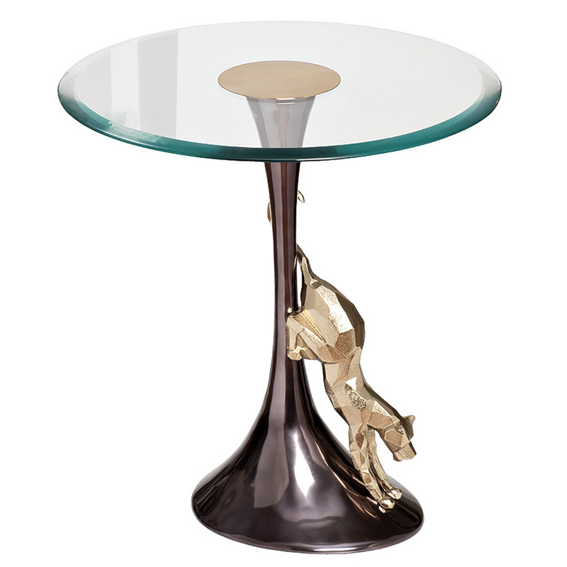 Приставной стол Jaguar Side Table Черный Золотой Приставной стол Jaguar Side Table Черный Золотой в Челябинске | Loft Concept