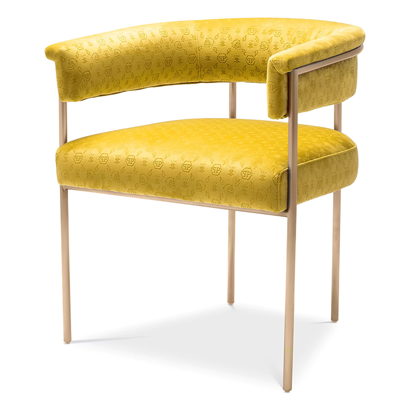 Стул Philipp Plein Dining Chair Monogram Жёлтый Желтый Золотой Стул Philipp Plein Dining Chair Monogram Жёлтый Желтый Золотой в Челябинске | Loft Concept