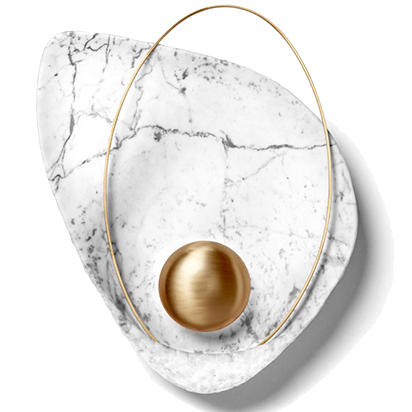 Бра Ginger & Jagger Pearl WALL LAMP Латунь Белый Мрамор Bianco Бра Ginger & Jagger Pearl WALL LAMP Латунь Белый Мрамор Bianco в Челябинске | Loft Concept