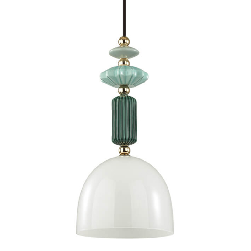 Подвесной светильник Iris hanging lamp green Белое матовое стекло Зеленый Подвесной светильник Iris hanging lamp green Белое матовое стекло Зеленый в Челябинске | Loft Concept