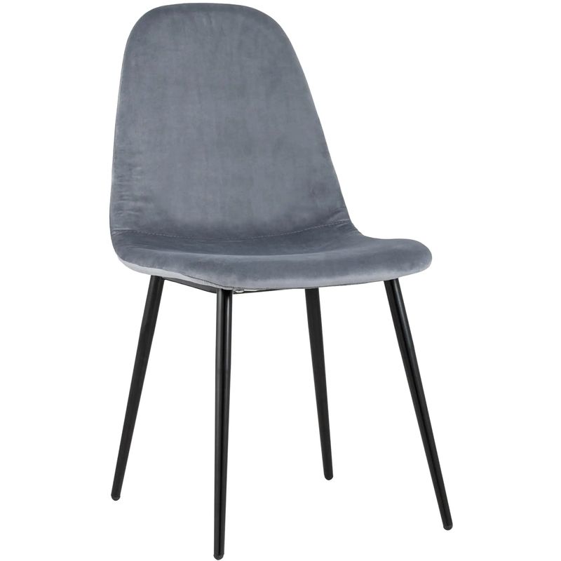 Стул Archie Chair Черные ножки Серый Велюр Серый Черный Стул Archie Chair Черные ножки Серый Велюр Серый Черный в Челябинске | Loft Concept