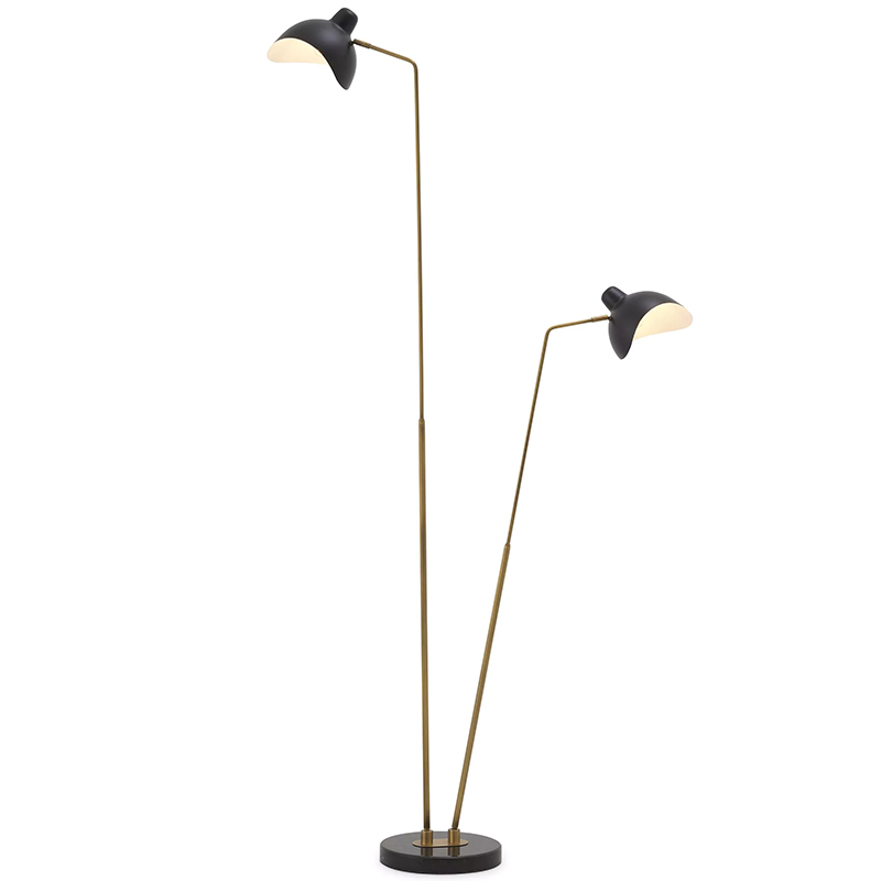 Торшер Eichholtz Floor Lamp Asta Double Черный Черный Мрамор Nero Латунь Торшер Eichholtz Floor Lamp Asta Double Черный Черный Мрамор Nero Латунь в Челябинске | Loft Concept