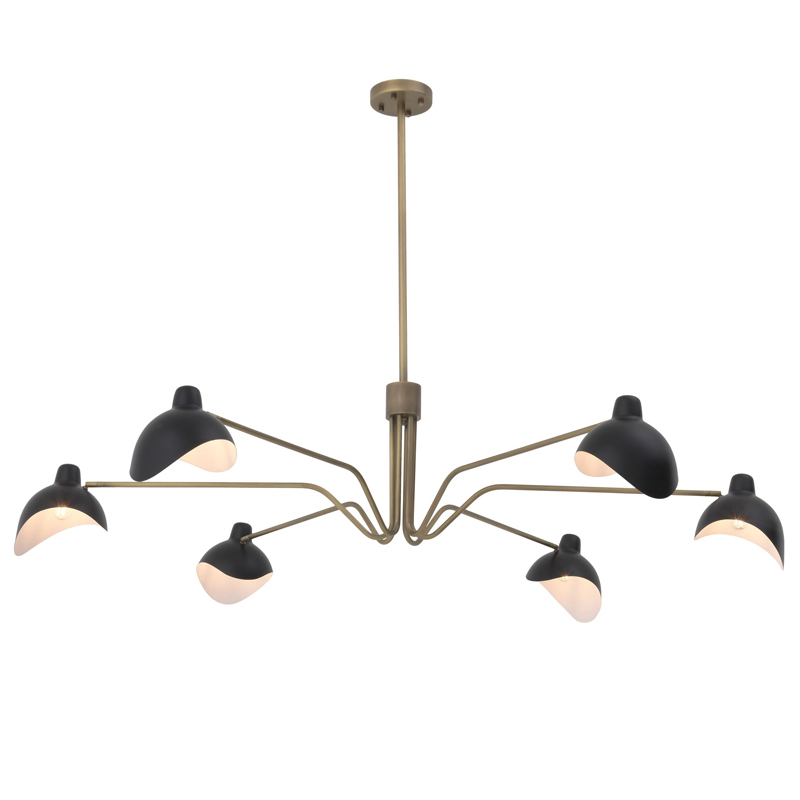 Люстра Eichholtz Chandelier Tyler brass Латунь Античная полированная Черный Люстра Eichholtz Chandelier Tyler brass Латунь Античная полированная Черный в Челябинске | Loft Concept