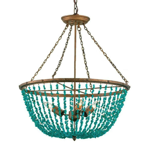 Люстра Turquoise Stone Chandelier Бирюзовый Люстра Turquoise Stone Chandelier Бирюзовый в Челябинске | Loft Concept