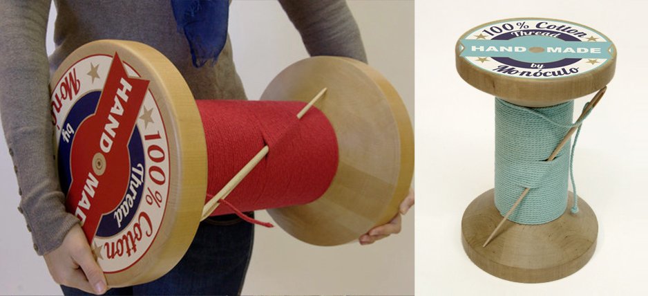 Дизайнерский табурет Thread Reel Wooden Stool - Loft-Concept в Челябинске