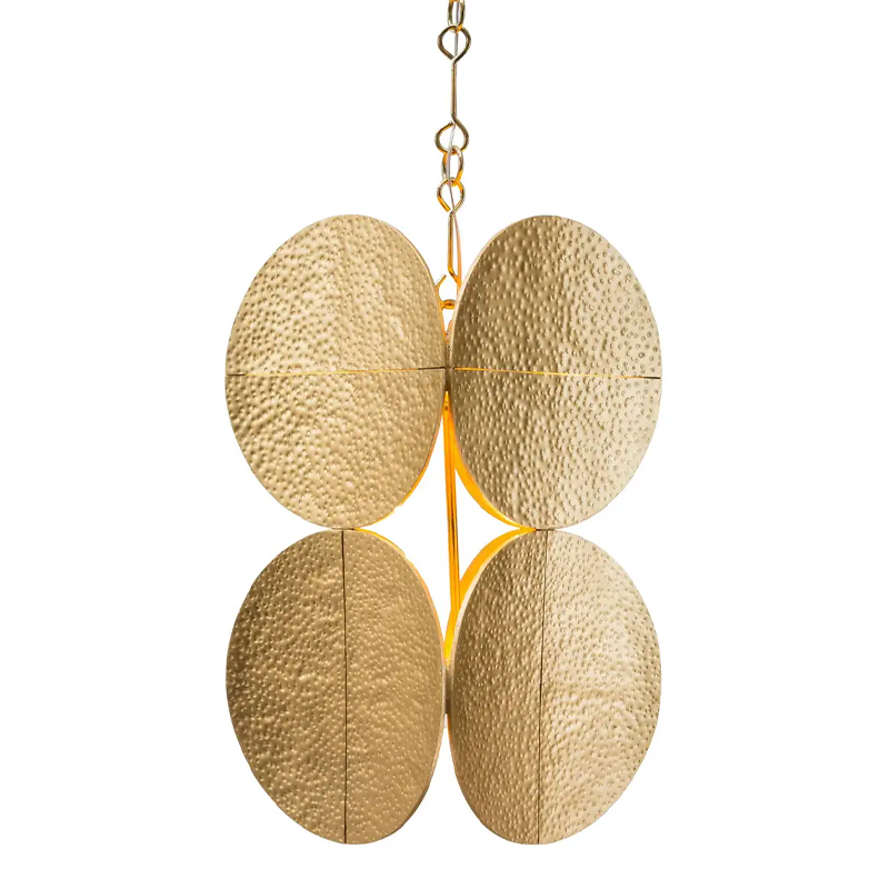 Светильник Shine by S.H.O HALO PENDANT - Modern Gold Leaf Chandelier with Brass Chain Золотой Светильник Shine by S.H.O HALO PENDANT - Modern Gold Leaf Chandelier with Brass Chain Золотой в Челябинске | Loft Concept