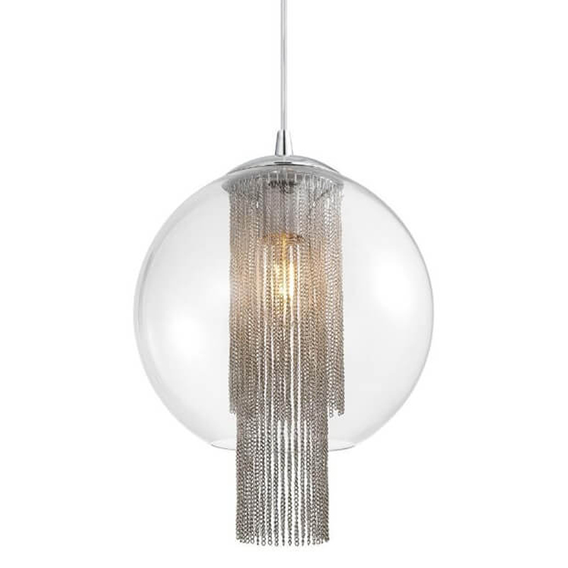 Подвесной светильник Cascade Chains Hanging lamp Прозрачное Стекло Хром Серебряный Подвесной светильник Cascade Chains Hanging lamp Прозрачное Стекло Хром Серебряный в Челябинске | Loft Concept