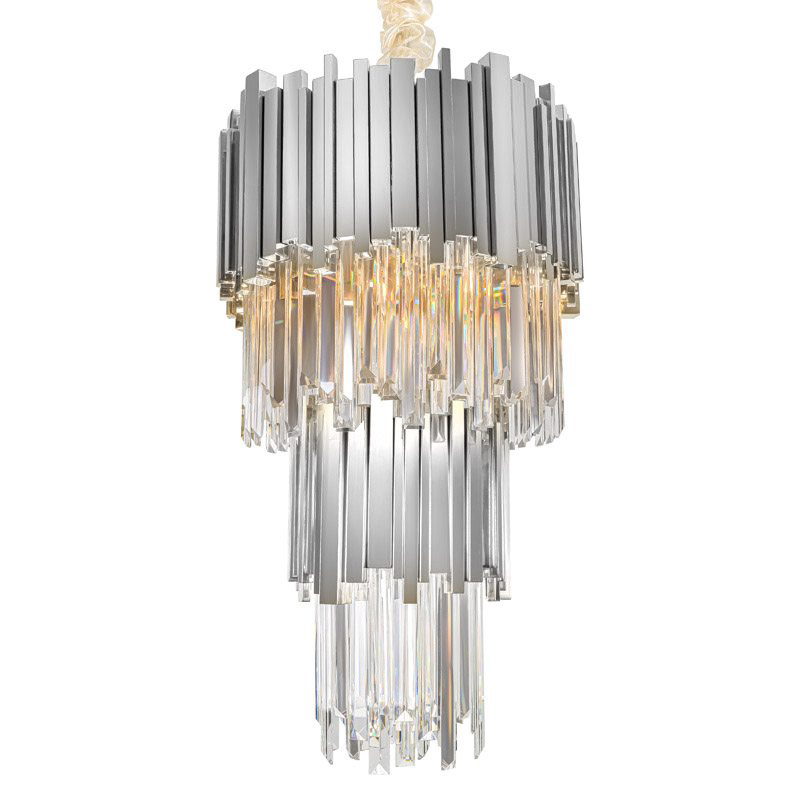 Люстра многоярусная Luxxu Modern Cascade Chandelier Silver Metal Glass 35 Прозрачное Стекло Серебряный Люстра многоярусная Luxxu Modern Cascade Chandelier Silver Metal Glass 35 Прозрачное Стекло Серебряный в Челябинске | Loft Concept