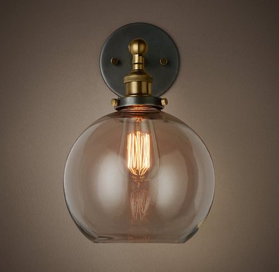 Бра Loft Clear Glass Sphere Cloche Прозрачный Белый Черный Бра Loft Clear Glass Sphere Cloche Прозрачный Белый Черный в Челябинске | Loft Concept