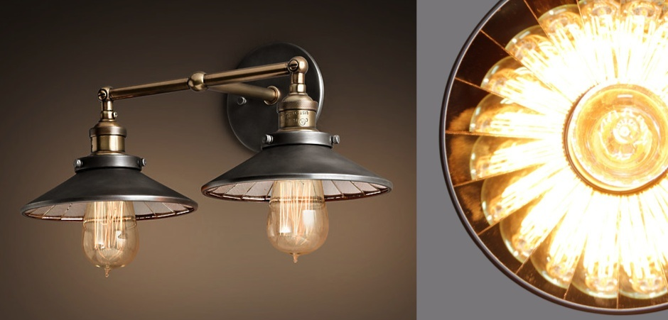 Бра Loft Cone 20th c.Factory filament Pendant Reflector Double Бра Loft Cone 20th c.Factory filament Pendant Reflector Double - Loft-Concept в Челябинске
