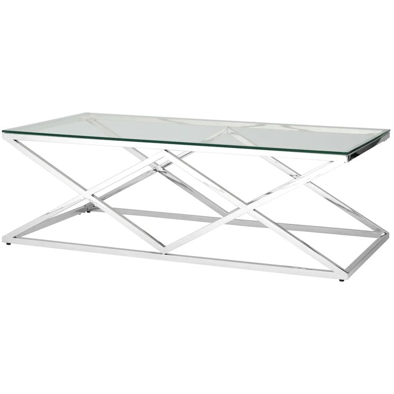Столик кофейный Geometry Rhombus Silver Серебряный Прозрачное Стекло Столик кофейный Geometry Rhombus Silver Серебряный Прозрачное Стекло в Челябинске | Loft Concept