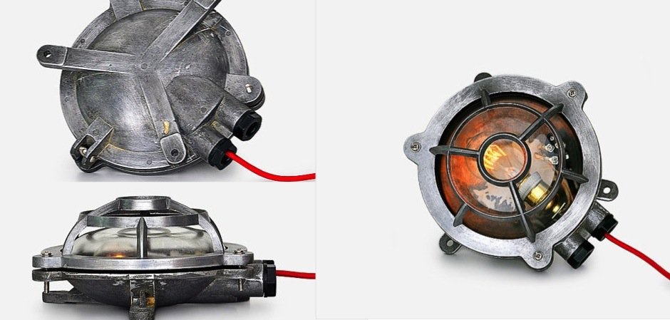 Настенная лампа Steampunk Cage Glass Edison Wall Lamp Round Настенная лампа Steampunk Cage Glass Edison Wall Lamp Round - Loft-Concept в Челябинске
