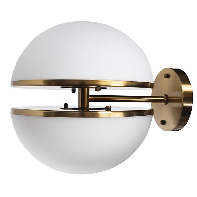 Бра Sphere Sconce Белое матовое стекло Латунь Бра Sphere Sconce Белое матовое стекло Латунь в Челябинске | Loft Concept