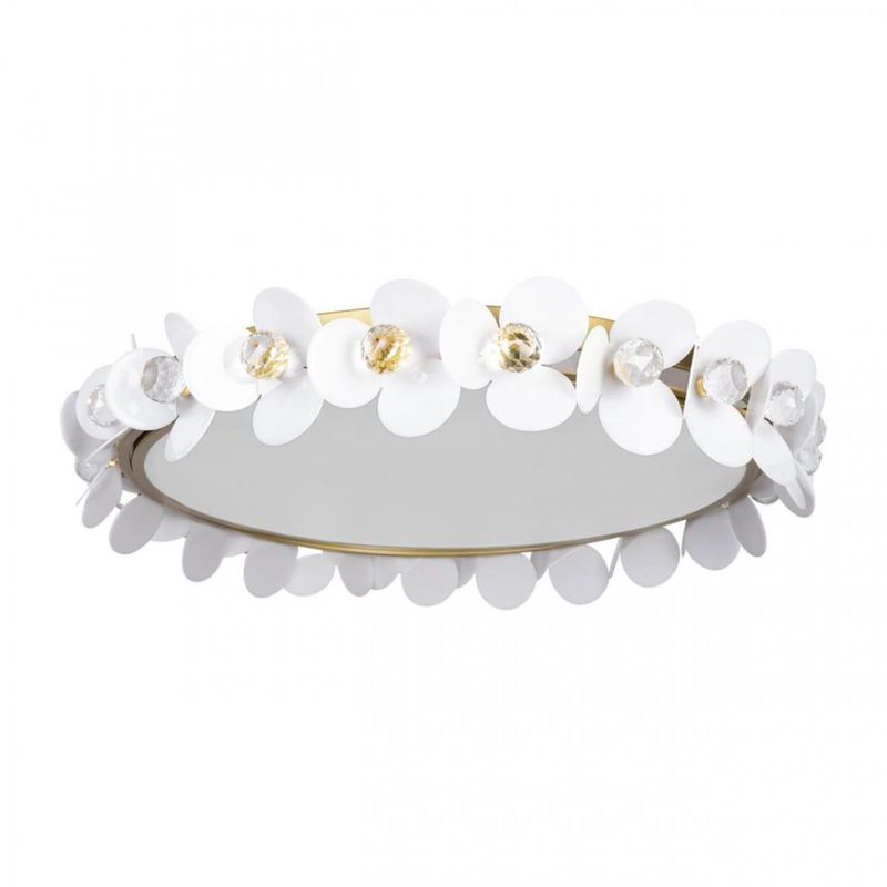 Потолочный светильник Белые Цветы White Flowers Ceiling lamp D 57 Белый Золотой Потолочный светильник Белые Цветы White Flowers Ceiling lamp D 57 Белый Золотой в Челябинске | Loft Concept