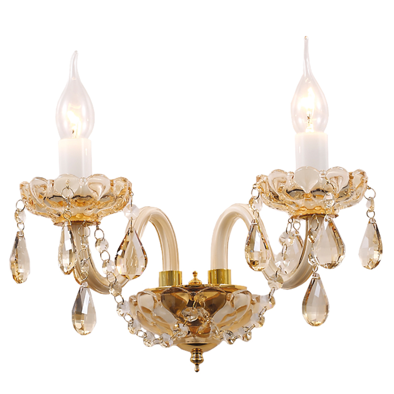 Бра Marcelon Sconce Double Глянцевое золото Золотой Шампань Бра Marcelon Sconce Double Глянцевое золото Золотой Шампань в Челябинске | Loft Concept