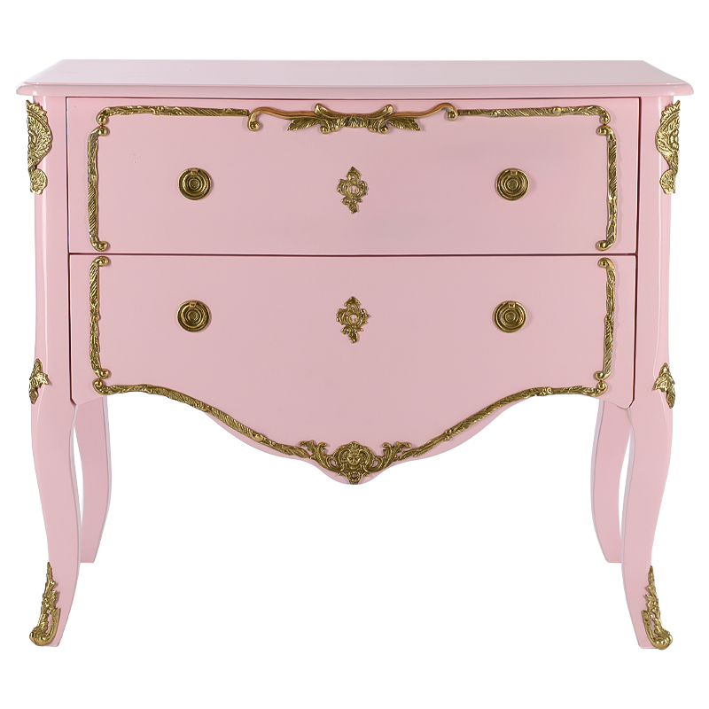 Комод в стиле рококо L.XV CHEST OF DRAWERS Rosamel Розовый Розовый Золотой Комод в стиле рококо L.XV CHEST OF DRAWERS Rosamel Розовый Розовый Золотой в Челябинске | Loft Concept