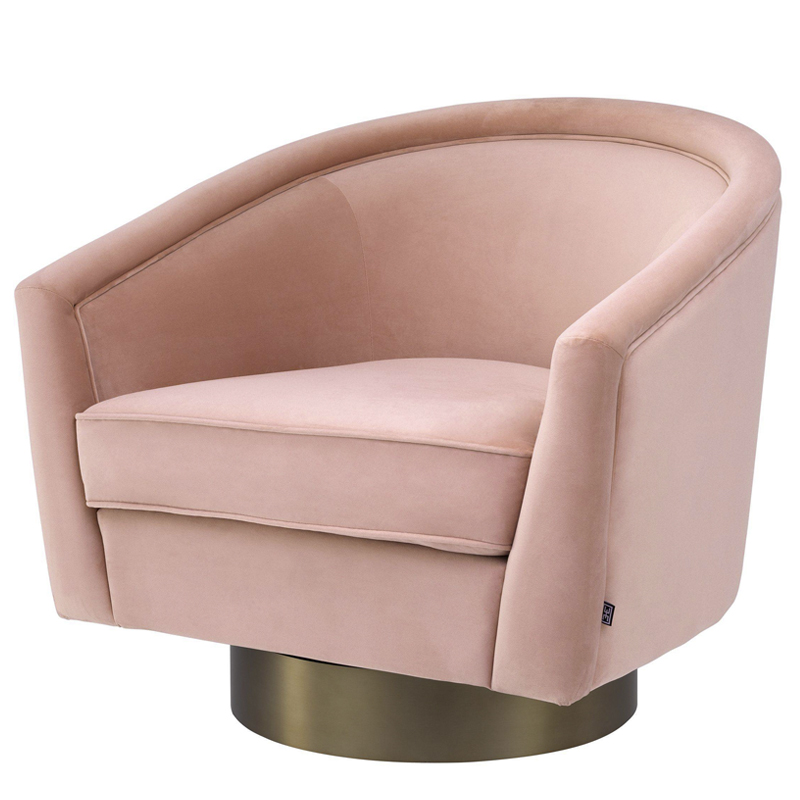 Кресло Eichholtz Swivel Chair Catene nude Розовый пастельный матовое золото Кресло Eichholtz Swivel Chair Catene nude Розовый пастельный матовое золото в Челябинске | Loft Concept
