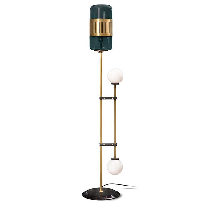 Торшер Lizak Floor Lamp Изумрудный Латунь Белый Торшер Lizak Floor Lamp Изумрудный Латунь Белый в Челябинске | Loft Concept