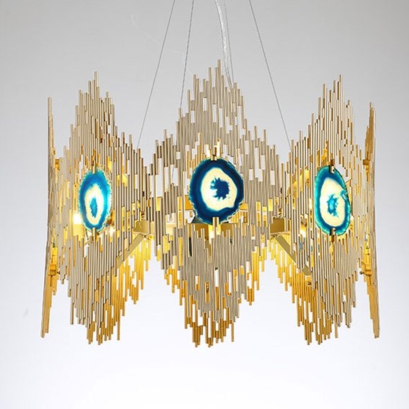Люстра Calypso Chandelier 8 Золотой Графит Морская синь Люстра Calypso Chandelier 8 Золотой Графит Морская синь в Челябинске | Loft Concept