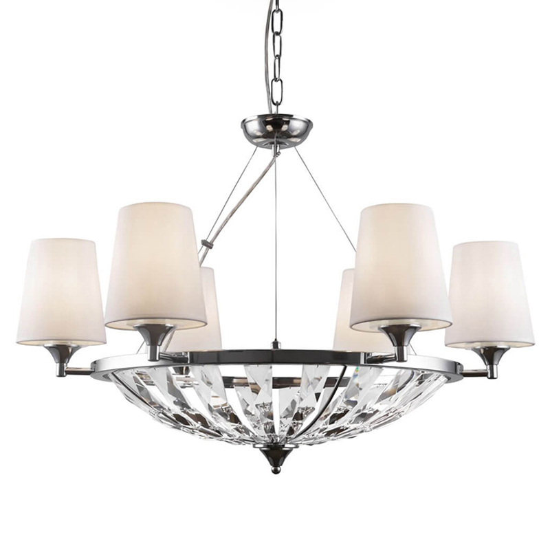 Люстра Odarnat Chandelier chrome Белый Хром Люстра Odarnat Chandelier chrome Белый Хром в Челябинске | Loft Concept