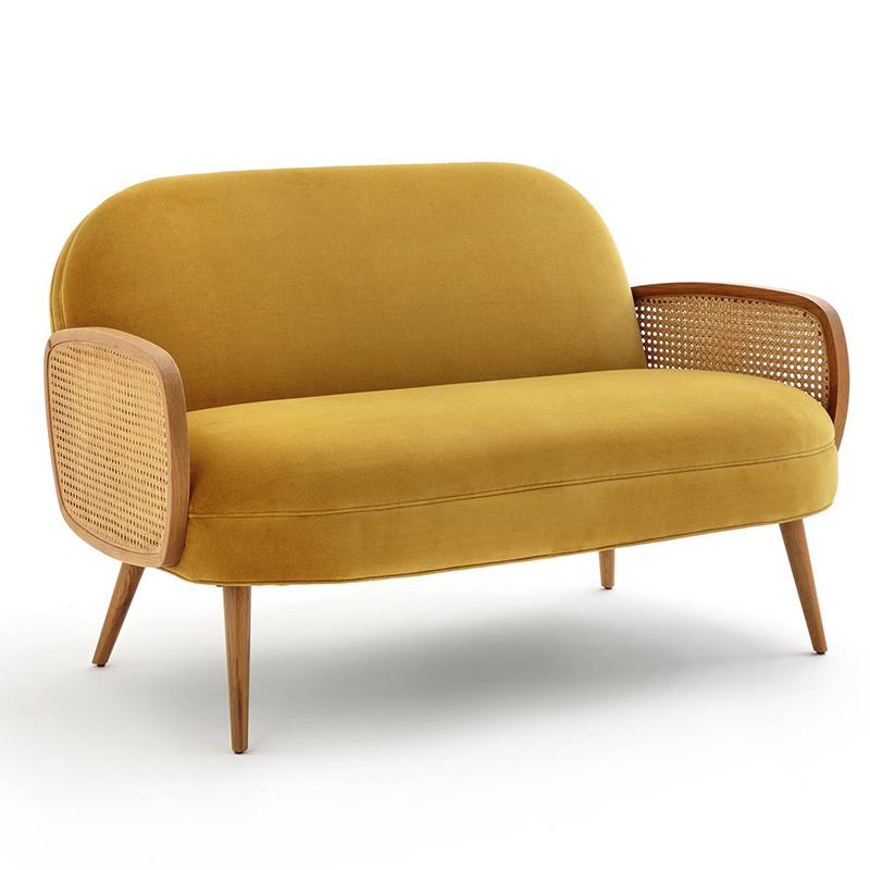 Диван Morten Wicker Sofa Горчичный Горчичный Диван Morten Wicker Sofa Горчичный Горчичный в Челябинске | Loft Concept