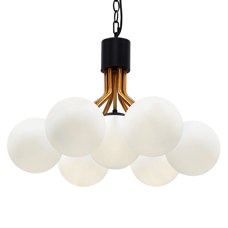 Люстра Berries Chandelier White Balloons Bronze Black 7 Белый Бронза Черный Люстра Berries Chandelier White Balloons Bronze Black 7 Белый Бронза Черный в Челябинске | Loft Concept