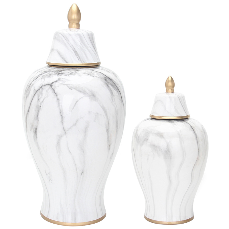 Ваза с крышкой White Marble Gold Vase Белый Мрамор Bianco Белый Серый Золотой Ваза с крышкой White Marble Gold Vase Белый Мрамор Bianco Белый Серый Золотой в Челябинске | Loft Concept