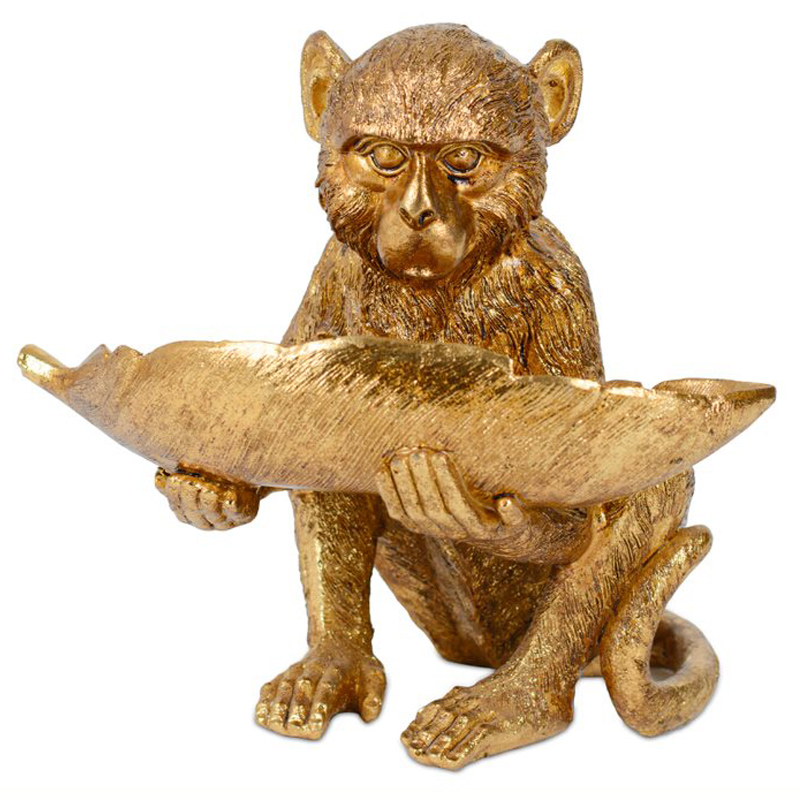 Статуэтка Golden Monkey with Leaf Золотой в Челябинске | Loft Concept 