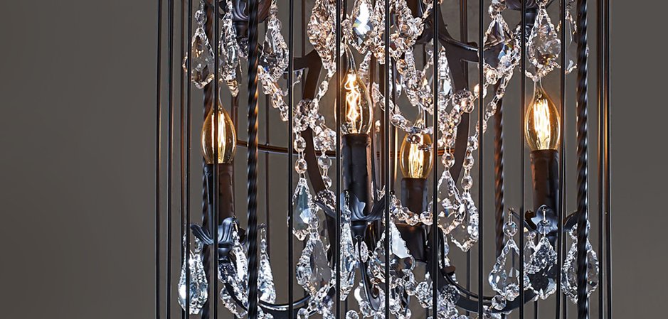 Люстра Steampunk Birdcage Chandelier 45 black Люстра Steampunk Birdcage Chandelier 45 black - Loft-Concept в Челябинске