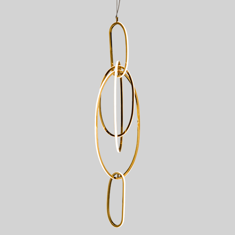 Люстра Vertical Gold Oval Rings Chandelier Золотой Люстра Vertical Gold Oval Rings Chandelier Золотой в Челябинске | Loft Concept
