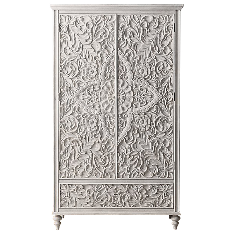 Шкаф Indian Antique White Furniture Cabinet белый Белый Шкаф Indian Antique White Furniture Cabinet белый Белый в Челябинске | Loft Concept