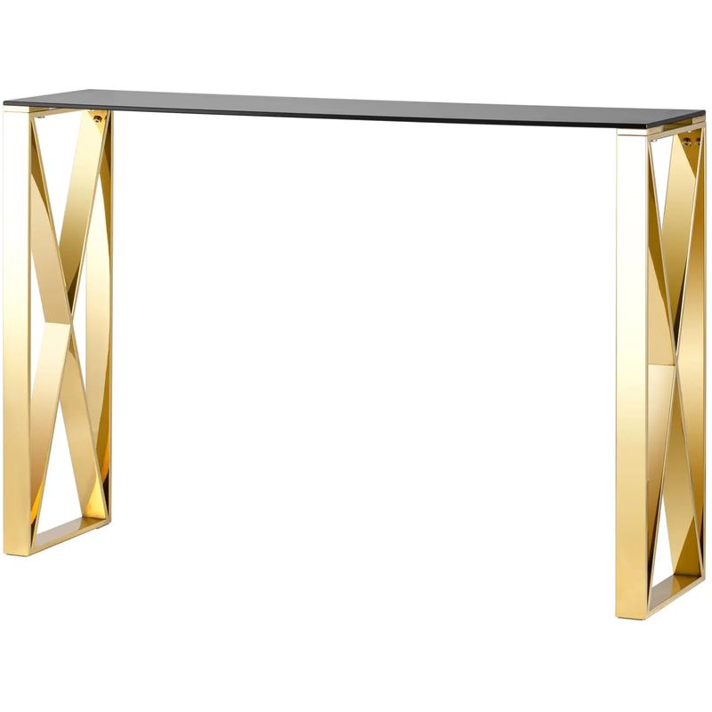 Консоль Lannes Collection Gold Золотой Стекло Смок Консоль Lannes Collection Gold Золотой Стекло Смок в Челябинске | Loft Concept