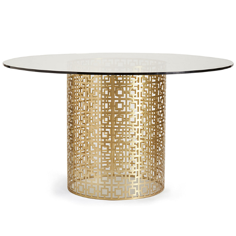 Обеденный стол Jonathan Adler Nixon Dining Table столешница Стекло Золотой Прозрачный Обеденный стол Jonathan Adler Nixon Dining Table столешница Стекло Золотой Прозрачный в Челябинске | Loft Concept