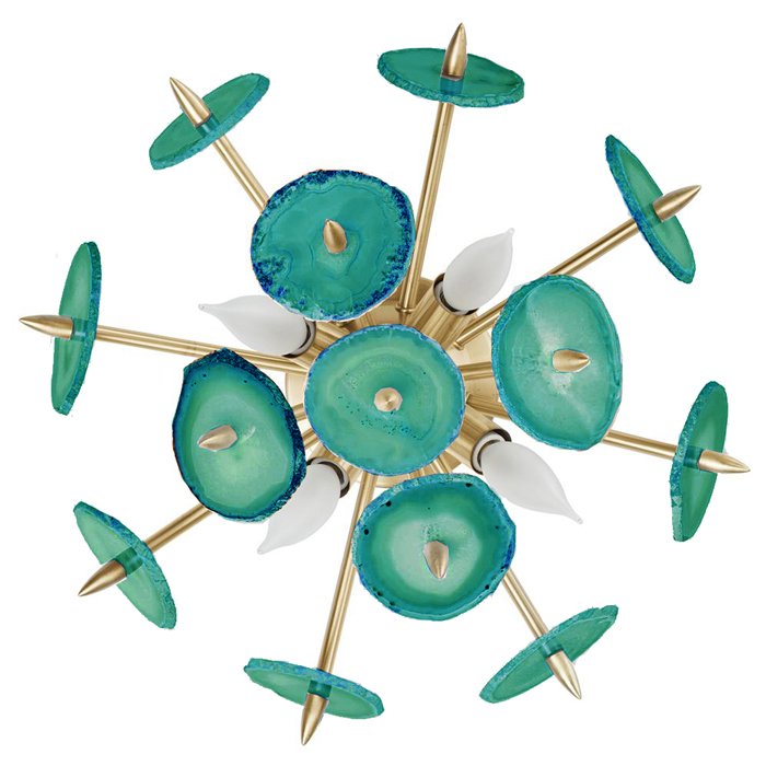 Бра Emporium Green Agate Burst Sconce Brass Латунь Бирюзовый Бра Emporium Green Agate Burst Sconce Brass Латунь Бирюзовый в Челябинске | Loft Concept