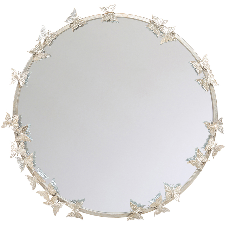 Зеркало Butterflies Circle Silver Mirror Зеркало Butterflies Circle Silver Mirror в Челябинске | Loft Concept