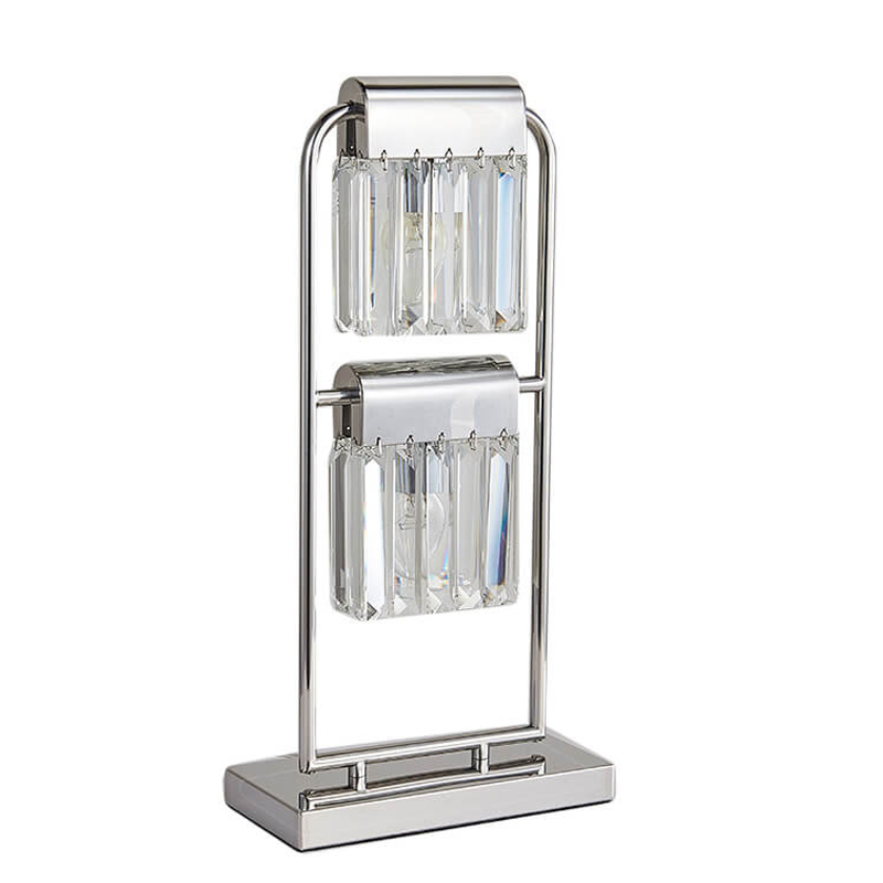 Настольная лампа Crystal Pendants chrome 2 Хром Прозрачное Стекло Настольная лампа Crystal Pendants chrome 2 Хром Прозрачное Стекло в Челябинске | Loft Concept