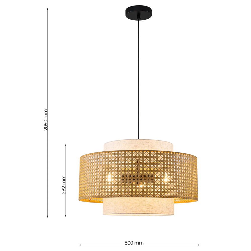 Подвесной светильник с декоративным поясом из плетеного бамбука Biuloggicu в Челябинске