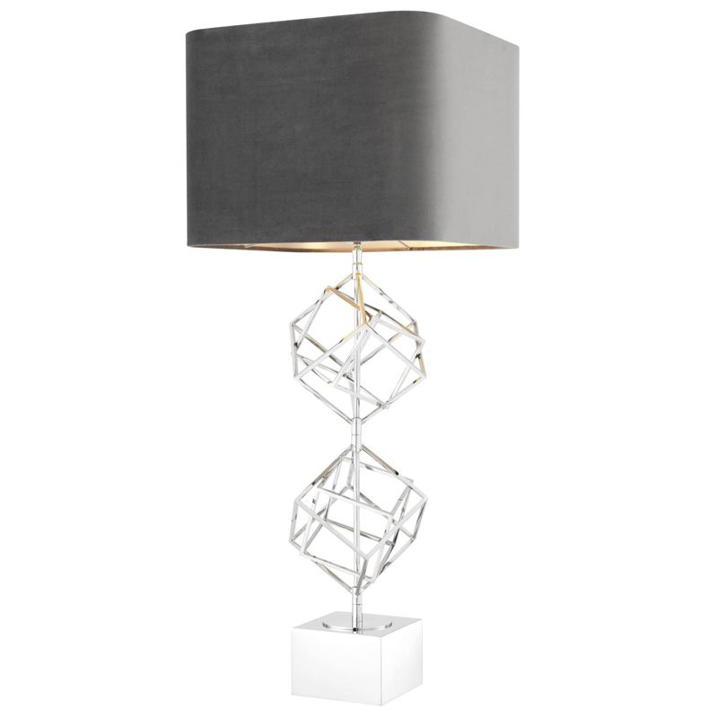 Настольная лампа Eichholtz Table Lamp Matrix Nickel Никель Серый Настольная лампа Eichholtz Table Lamp Matrix Nickel Никель Серый в Челябинске | Loft Concept