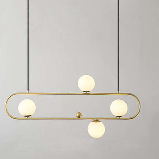 Люстра Horizontal Balls Balance Brass 4 Латунь Белый Люстра Horizontal Balls Balance Brass 4 Латунь Белый в Челябинске | Loft Concept