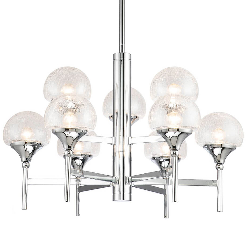 Люстра Lluis Chandelier 9 Хром Прозрачный Люстра Lluis Chandelier 9 Хром Прозрачный в Челябинске | Loft Concept