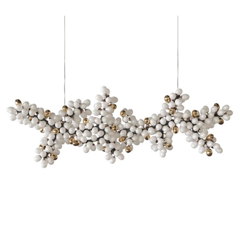 Большая дизайнерская люстра горизонтальная Valiant Chandelier Horizontal Barlas Baylar Бронза Белый Большая дизайнерская люстра горизонтальная Valiant Chandelier Horizontal Barlas Baylar Бронза Белый в Челябинске | Loft Concept