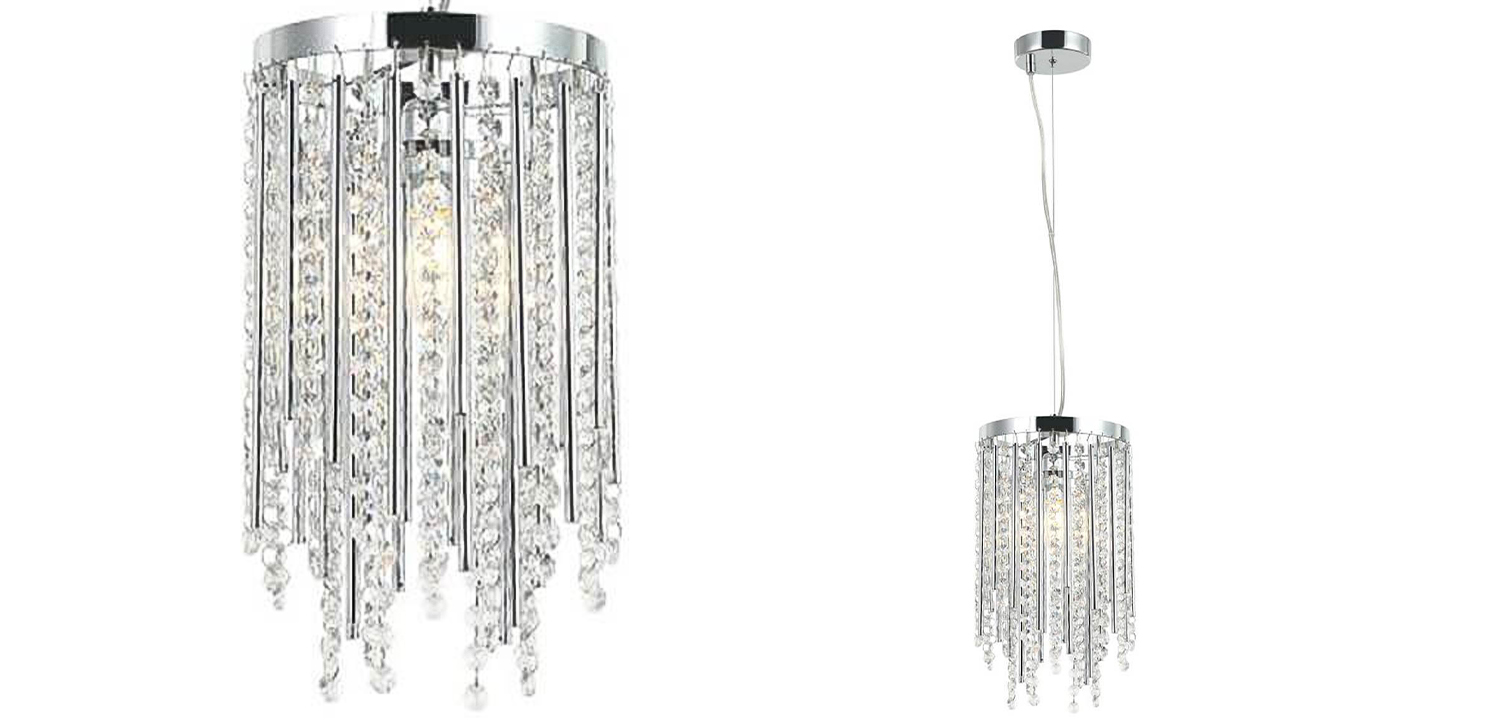 Подвесной светильник Crystal Wind Chimes Chrome Hanging Lamp - фото