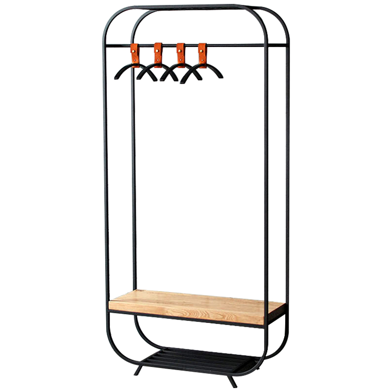 Рейл Franks Industrial Metal Rust Clothes Rail Black Черный Светлый дуб Рейл Franks Industrial Metal Rust Clothes Rail Black Черный Светлый дуб в Челябинске | Loft Concept
