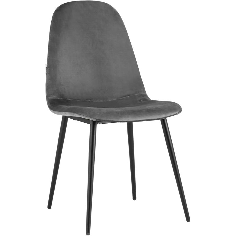 Стул Archie Chair Черные ножки Темно-Серый Велюр Серый Черный Стул Archie Chair Черные ножки Темно-Серый Велюр Серый Черный в Челябинске | Loft Concept